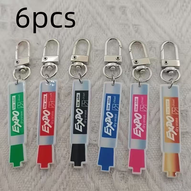 Hiking - 6 stuks acryl pen-sleutelhanger, wandelgesp van
