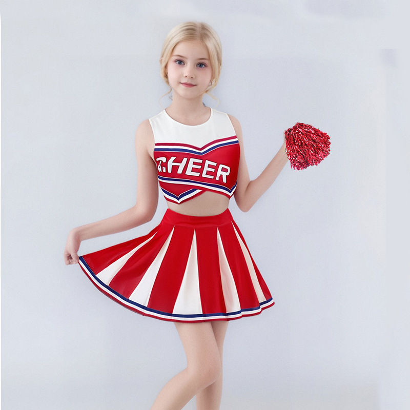 Team Sports - Cheerleading-uniform Mouwloos crop-top topje met geplooide