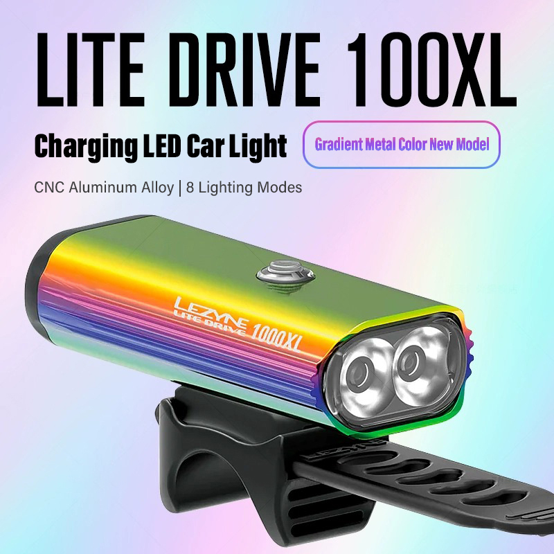 Rechargeable Bicycle Headlight 1000 Lumen - LEZYNE 1000 Lumen Fietsvoorlicht Aluminiumlegering USB
