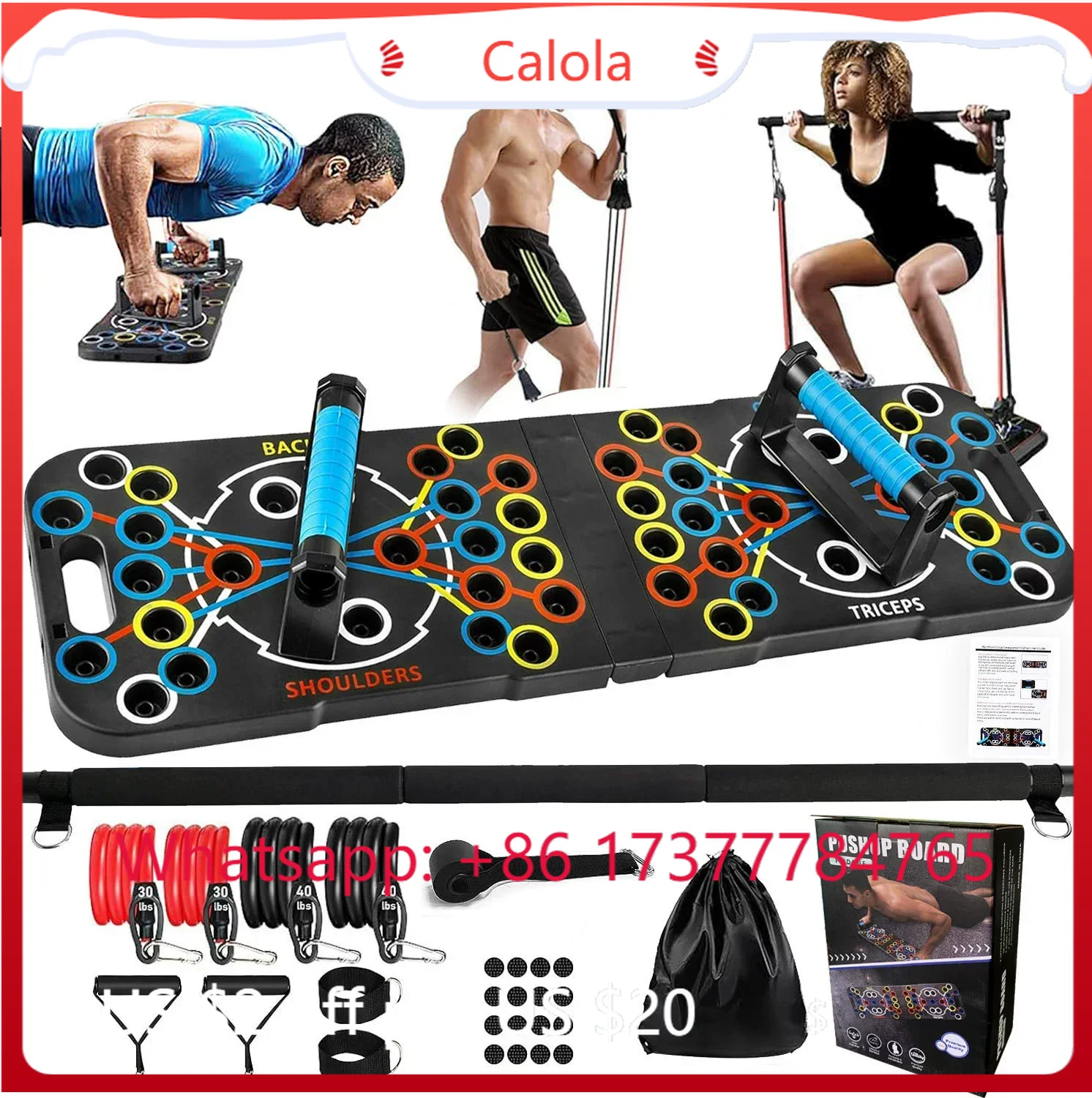 Pilates Bar Kit With Resistance Bands - Multifunctionele Push-up Board Pilates Bar Set