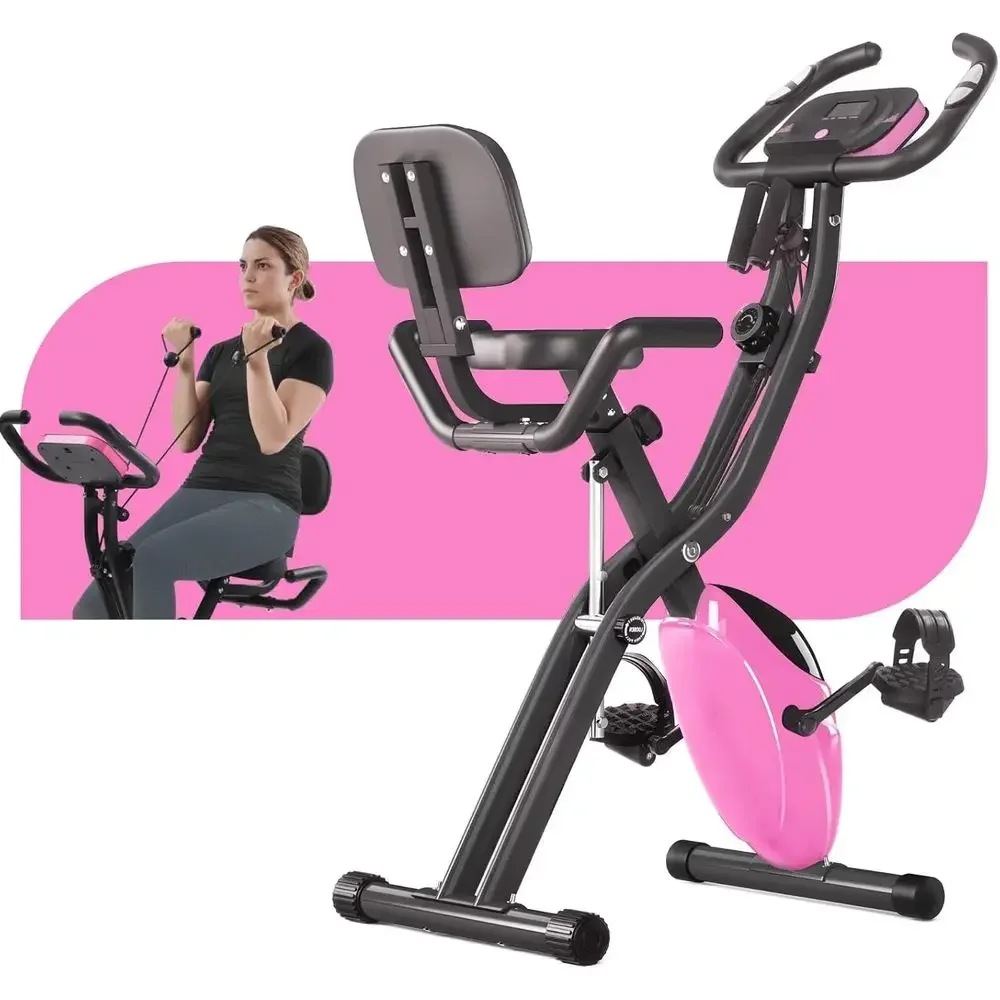 Exercise Bike Magnetic Resistance - 4-in-1 ligfiets en rechtopstaande hometrainer met