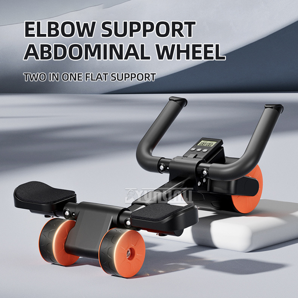 Ab Roller Wheel With Elbow Support - Multifunctionele Home Flat Support Buikwiel Fitnessapparaat