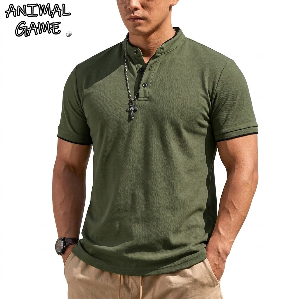 Hiking - Zomer Henley-shirt met korte mouwen Heren