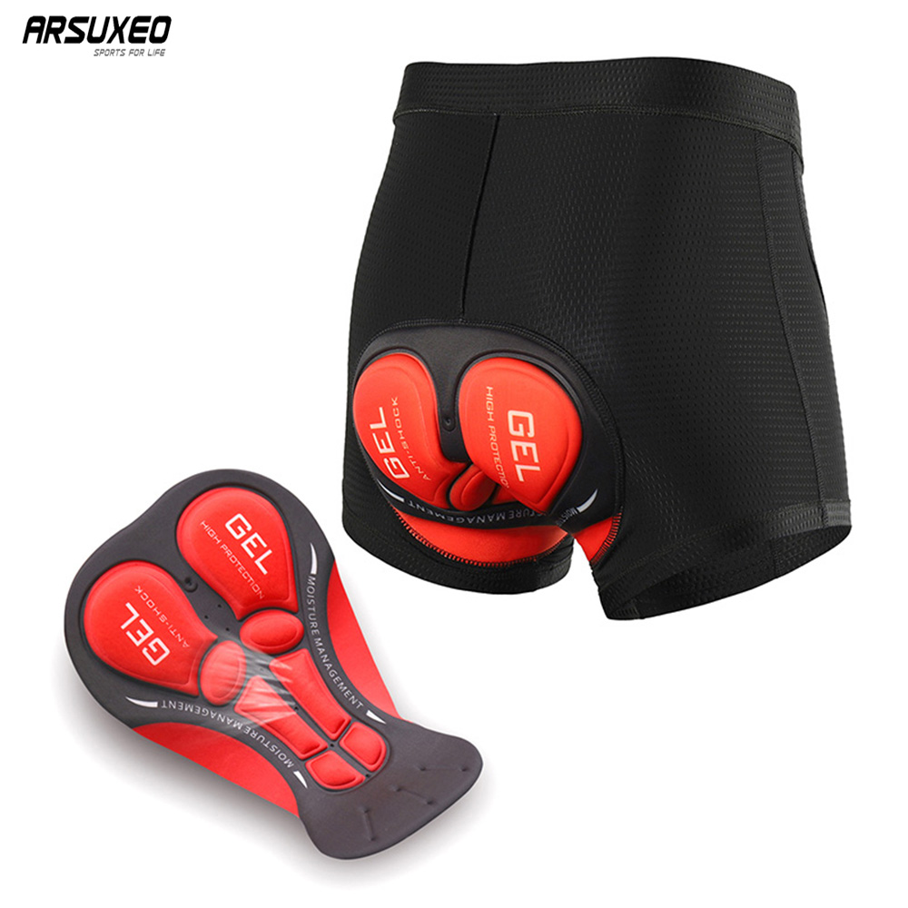 Padded Cycling Shorts 5D Gel - ARSUXEO Heren Fietsbroek Fietsondergoed Compressie 5D