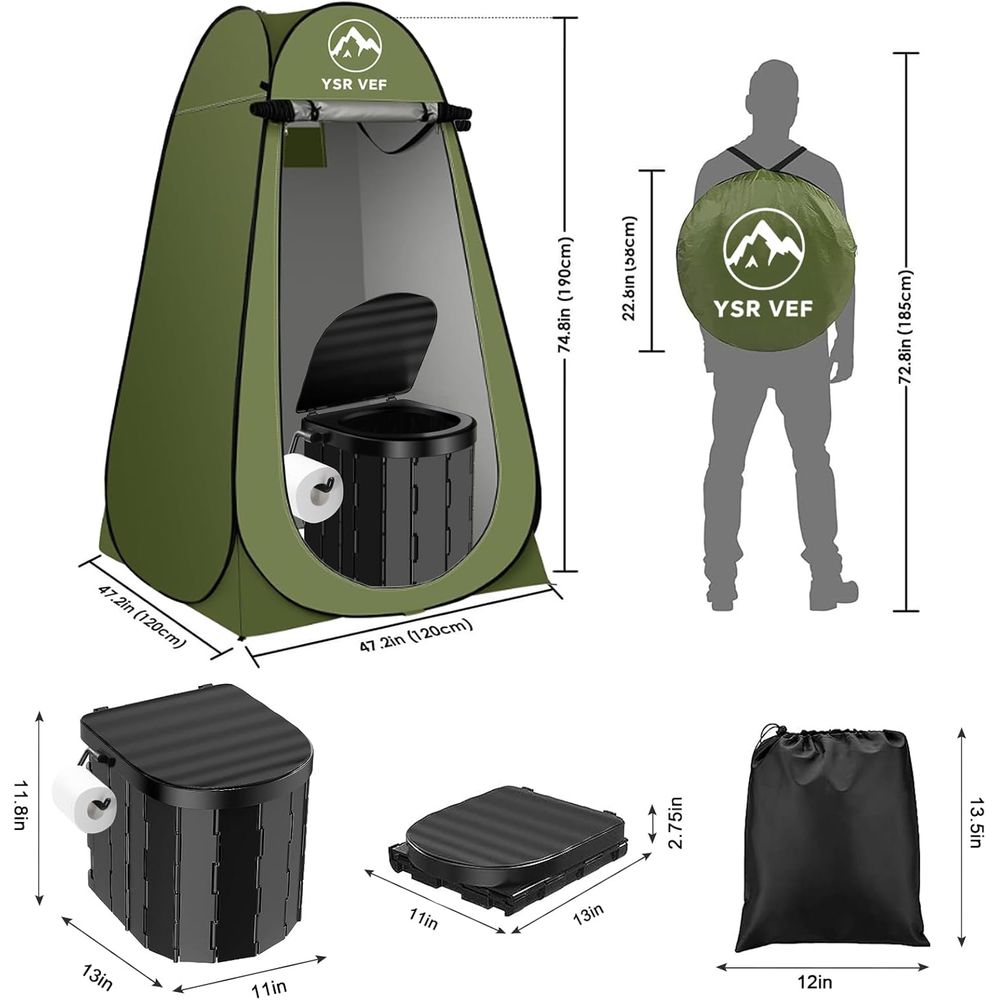 Draagbare toilettas, kampeerto - Camping recensie en prijs