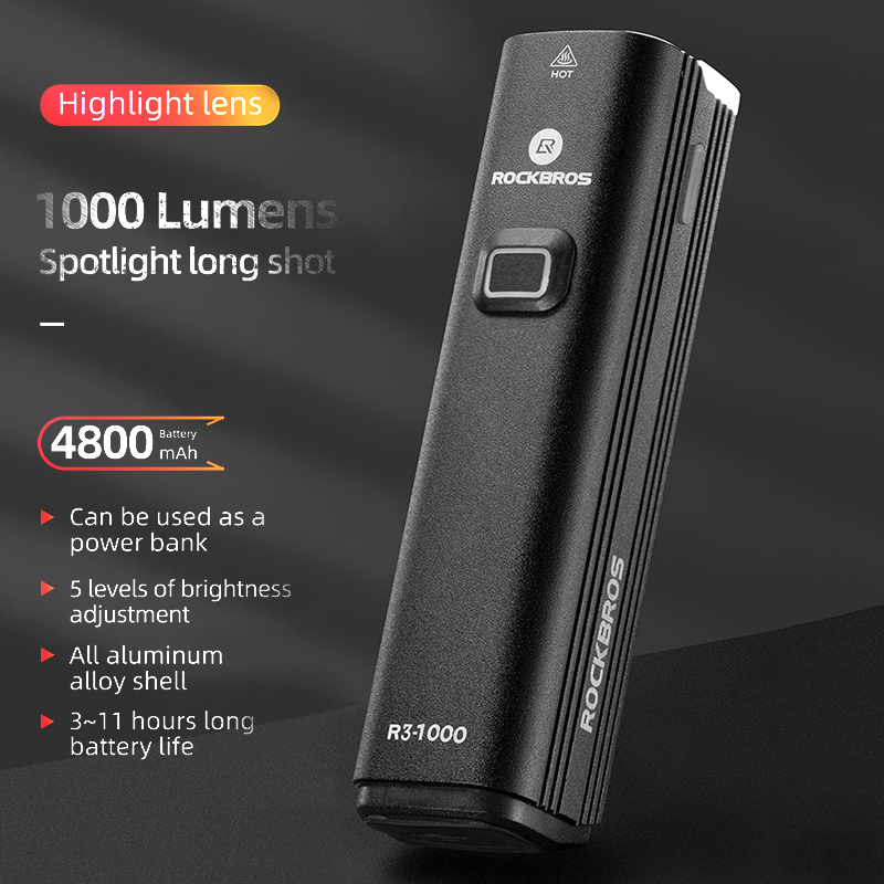 ROCKBROS Fietslicht Voor Fiets - Rechargeable Bicycle Headlight 1000 Lumen recensie en prijs