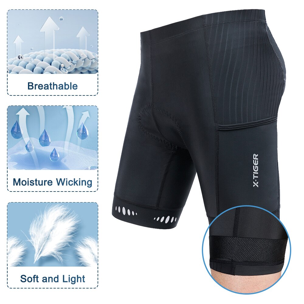 X-TIGER heren fietsbroek met r - Padded Cycling Shorts 5D Gel recensie en prijs