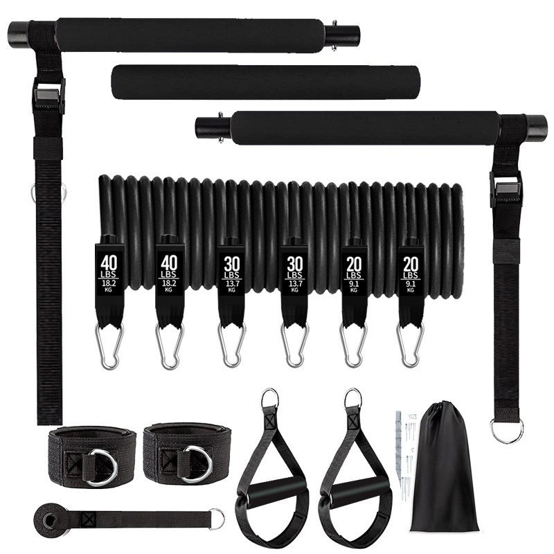 180 lbs weerstandsbanden met v - Pilates Bar Kit With Resistance Bands recensie en prijs