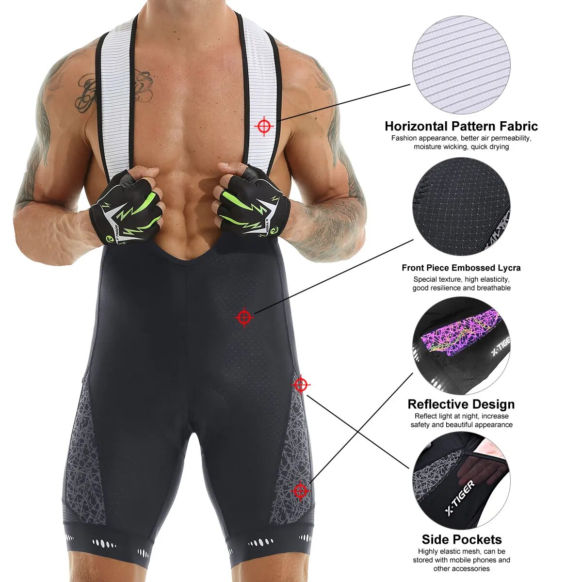 Fietsbib shorts 5D gelpad moun - Padded Cycling Shorts 5D Gel recensie en prijs