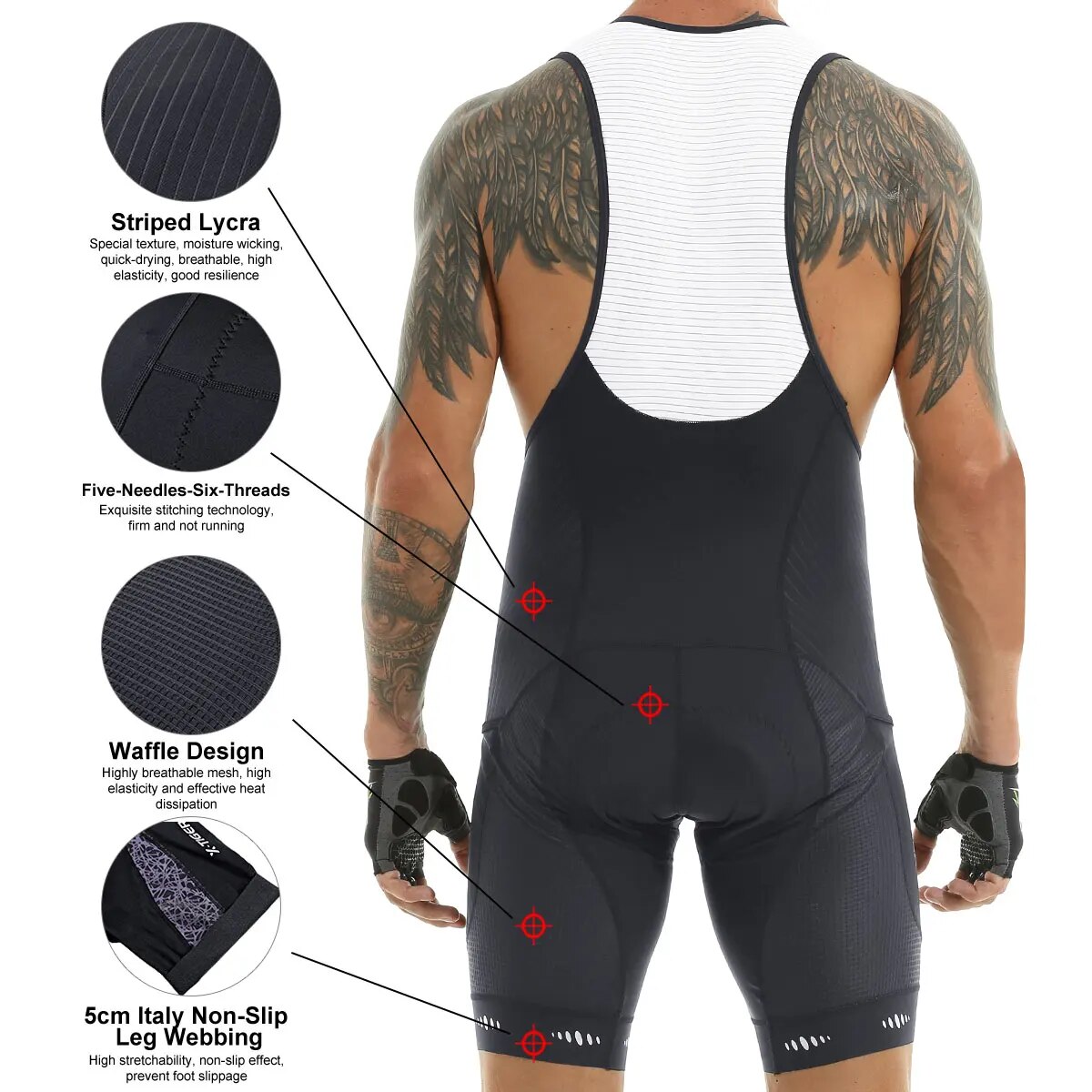 Fietsbib shorts 5D gelpad moun - Padded Cycling Shorts 5D Gel recensie en prijs