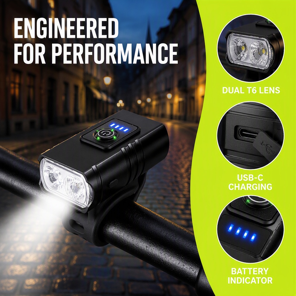 Fietslamp USB Oplaadbare LED F - Rechargeable Bicycle Headlight 1000 Lumen recensie en prijs