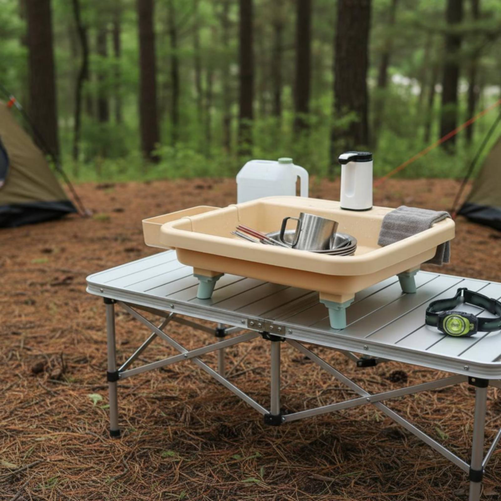 Draagbare handwasstation met é - Camping recensie en prijs