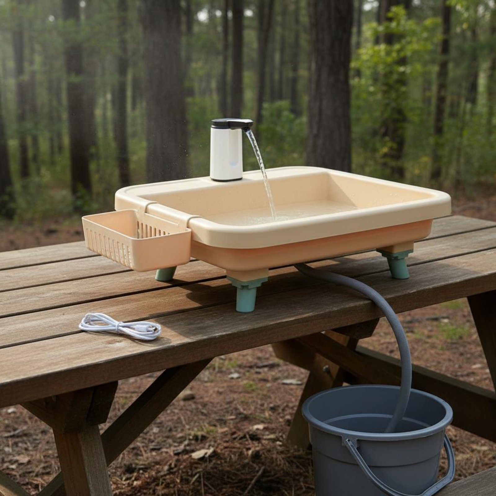 Draagbare handwasstation met é - Camping recensie en prijs